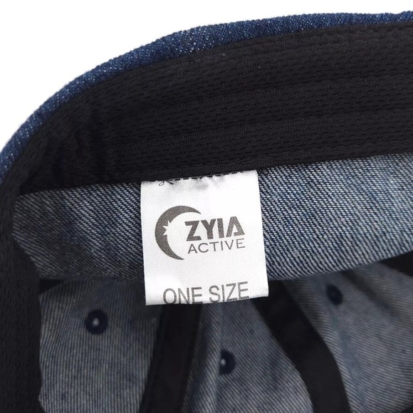 Zyia Active Hat Adults OSFM Blue Denim Strapback Buckle Gym Running Ball Cap - Picture 7 of 8